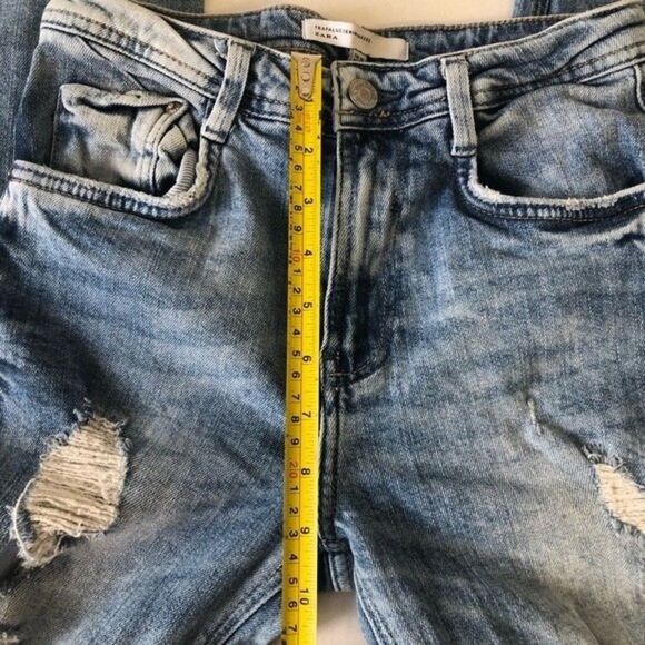 Zara Distressed Jeans Size 00 Some Stretch - Picture 5 of 12